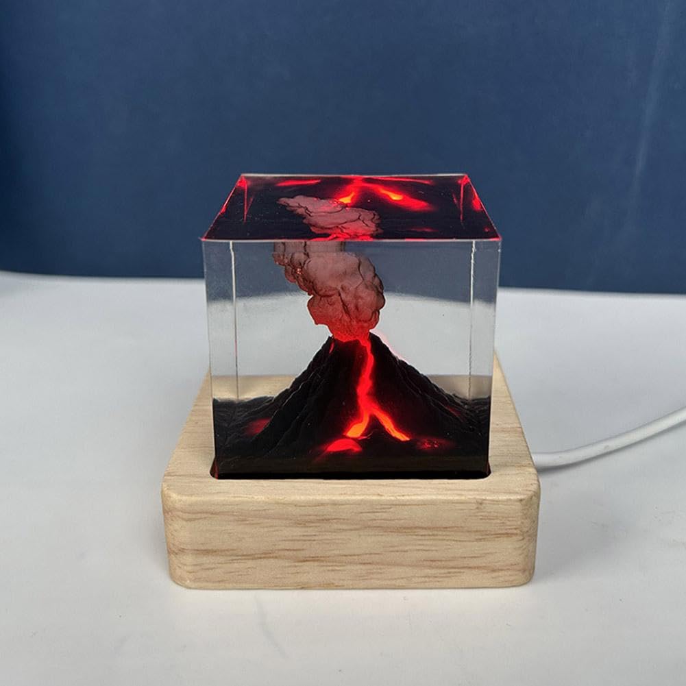 Amazon.co.jp : DAMLUX 火山ランプ リアルな火山噴火ナイトライト USB