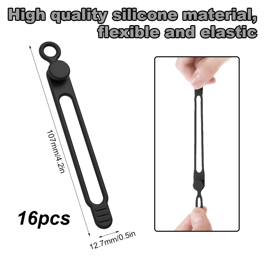 Dreamxiang 12 Bridas De Silicona Reutilizables De 4, 6, 12 Pulgadas, Correas De Sujeción De Silicona Reutilizables Con Núcleo De Acero Para Agrupar Y Organizar, Correa De Soporte Flexible Multiusos