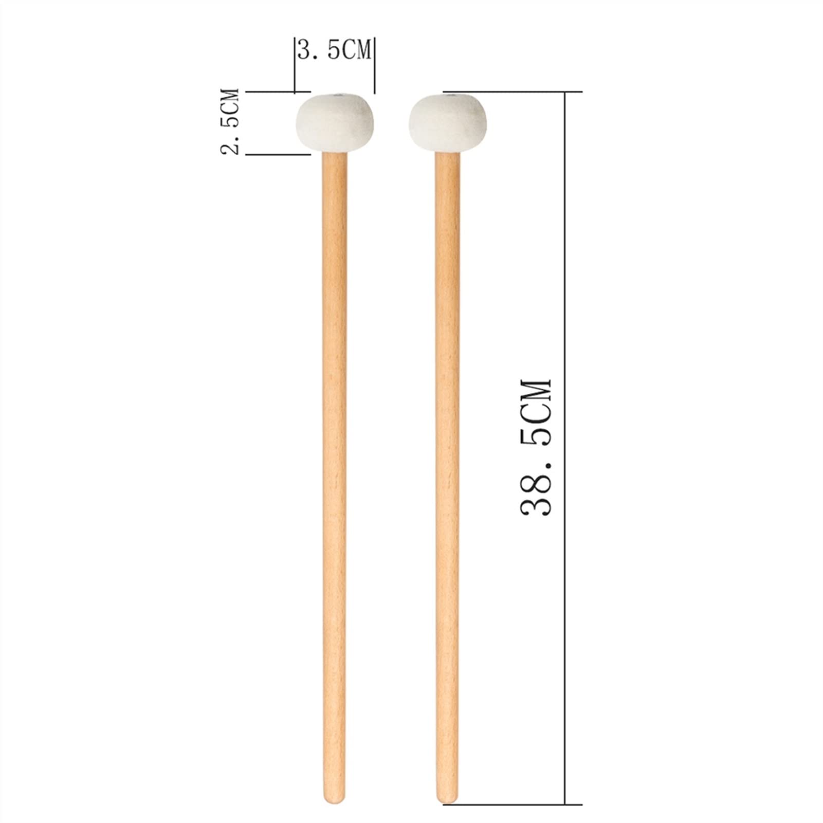 Dorosłych Pałki perkusyjne 1 Para Feil Malletssticks Z Drewnianym Uchwytem Do Instrumentu Perkusji Accessaries