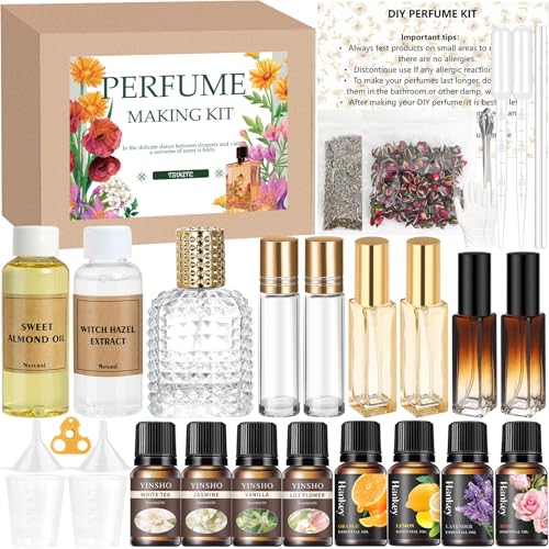 TSVATE DIY Perfume Making Kit for Women- Roller Perfume Making Kit Travel Perfume Set with Essential Oil Spray Bottles Make Your Own Scent Roller Fragrance Christmas Gifts for Women Girls