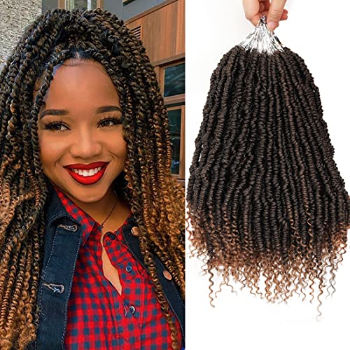 6 Packs Lente Twist Haar Vlechten Synthetische Vlechten Hair Extensions Ombre Gehaakte Twist Vlechten Fiber Pluizige Krullend Twist Vlechten