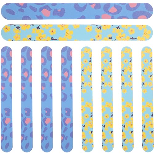 TOVINANNA 10個 両面プリント研磨バー nail polish nail gel nail file 洗える爪やすり サンドペーパーヤスリ マニ ファイル マニ 研磨ファイル