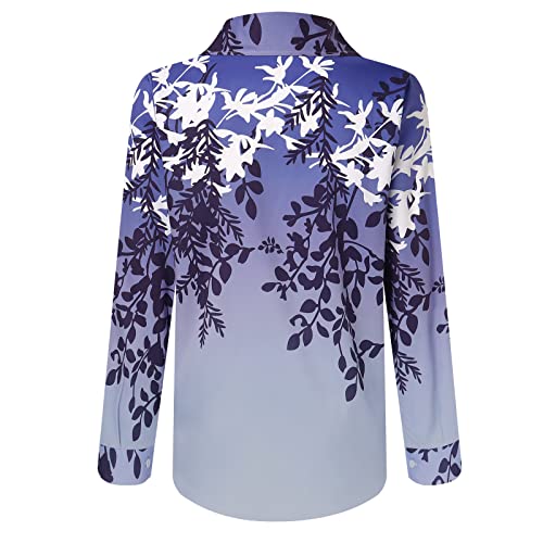 Camisetas femininas de verão femininas de manga comprida com botão de lapela com botões de botão úni