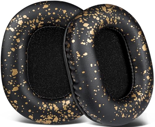 Image of SOULWIT Earpads Replacement for Audio Technica ATH M50X M50XBT M50RD M40X M30X M20X MSR7 SX1 Monitor Headphones, Ear Pads Cushions with Softer Protein Leather, High-Density Foam - M50X PL Black Gold