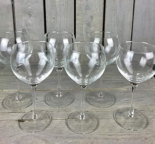 Juego de 6 vasos transparentes para vino tinto 350 ml