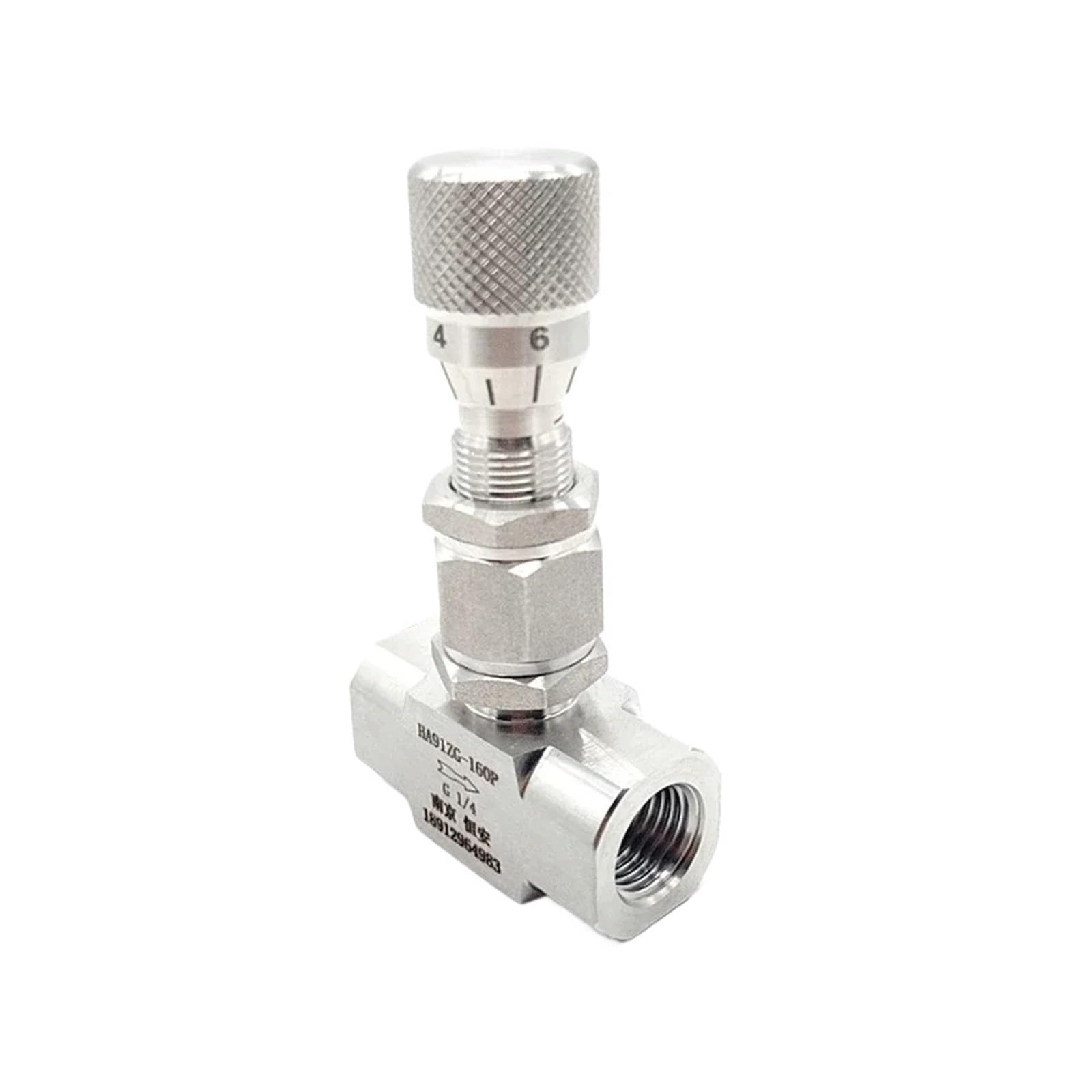 Válvula de aguja de medición micro reguladora de flujo SUS304/316L BSP NPT hembra recta recta de 0.1-0.5 pulgadas para agua, gas, aceite (0.12 pulgadas-NPT-1.2 mm, recto 304)