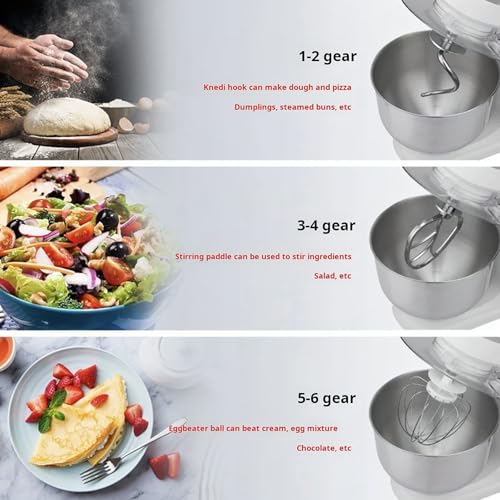 3-in-1 Multifunctional Stand Mixer, 6L Electric Classic Kitchen Meat Grinder with 1.5L Blender, 6 Speed Food Mixer, Dough Mixing Machine for Restaurant, Cake Shop - Image 6