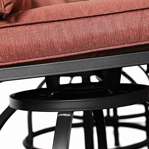 Patiofestival Swivel Bar Stools Patio Height Bistro Chairs Set Of 2 Pcs Outdoor Conversation Sectional With Armrest,All Weather Steel Frame (2 Chairs-Red) #TOP7