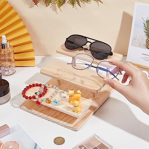 PH PandaHall 3-Tier Wooden Display Stand, Rustic Eyeglass Display ...