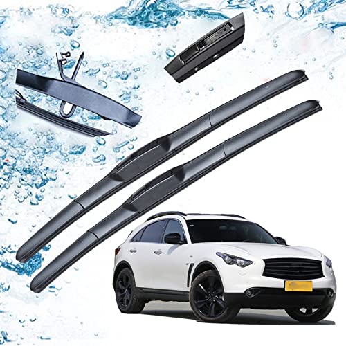Balais d'Essuie-Glace Infiniti QX70 2015 : Brosse Avant et Embouts U Crochet J