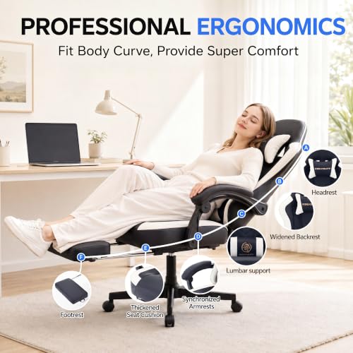 Kslysuty Gaming Chair with Footrest