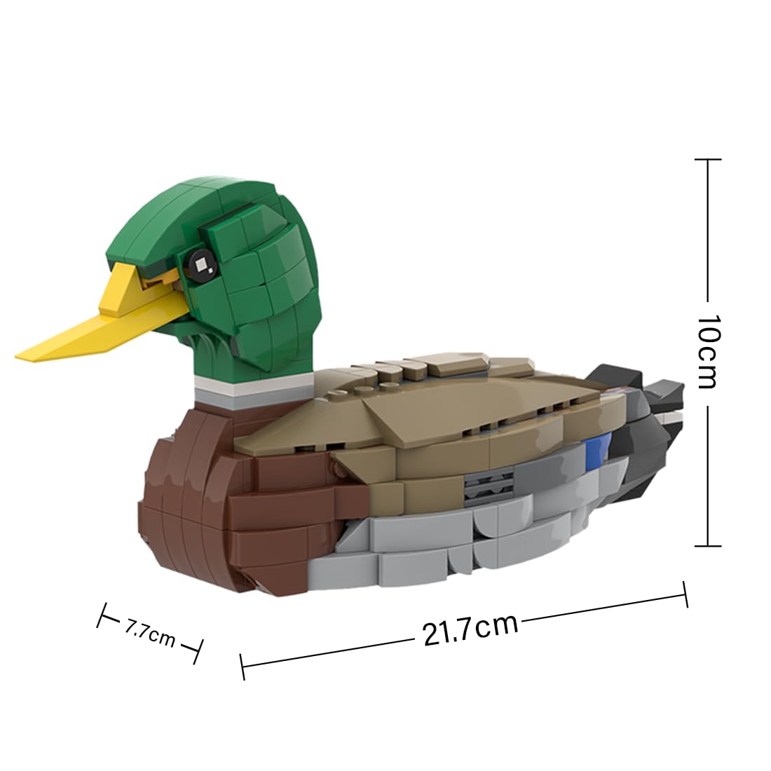 Stockente Klemmbausteine Set, MOC Mallard-Modell für Schreibtisch- und Regaldekoration, Kreatives Display- und Sammlermodell für Erwachsene, (301 Teile)