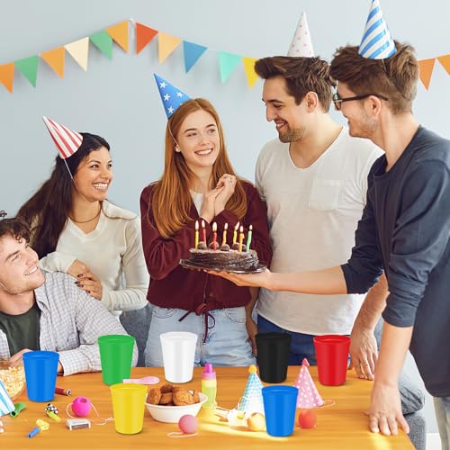 Gobelets réutilisables en plastique de 450ml multicolores et empilables x60 - 5