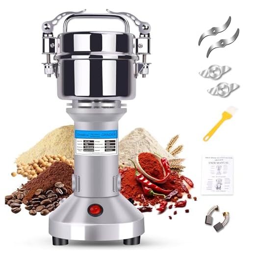 Greatrue Electric Grain Mill Grinder Spice Grinder Flour Mill Wheat Cereals Herb Pulverizer for Kitchen,150g High Speed Dry Spice Grinder Machine
