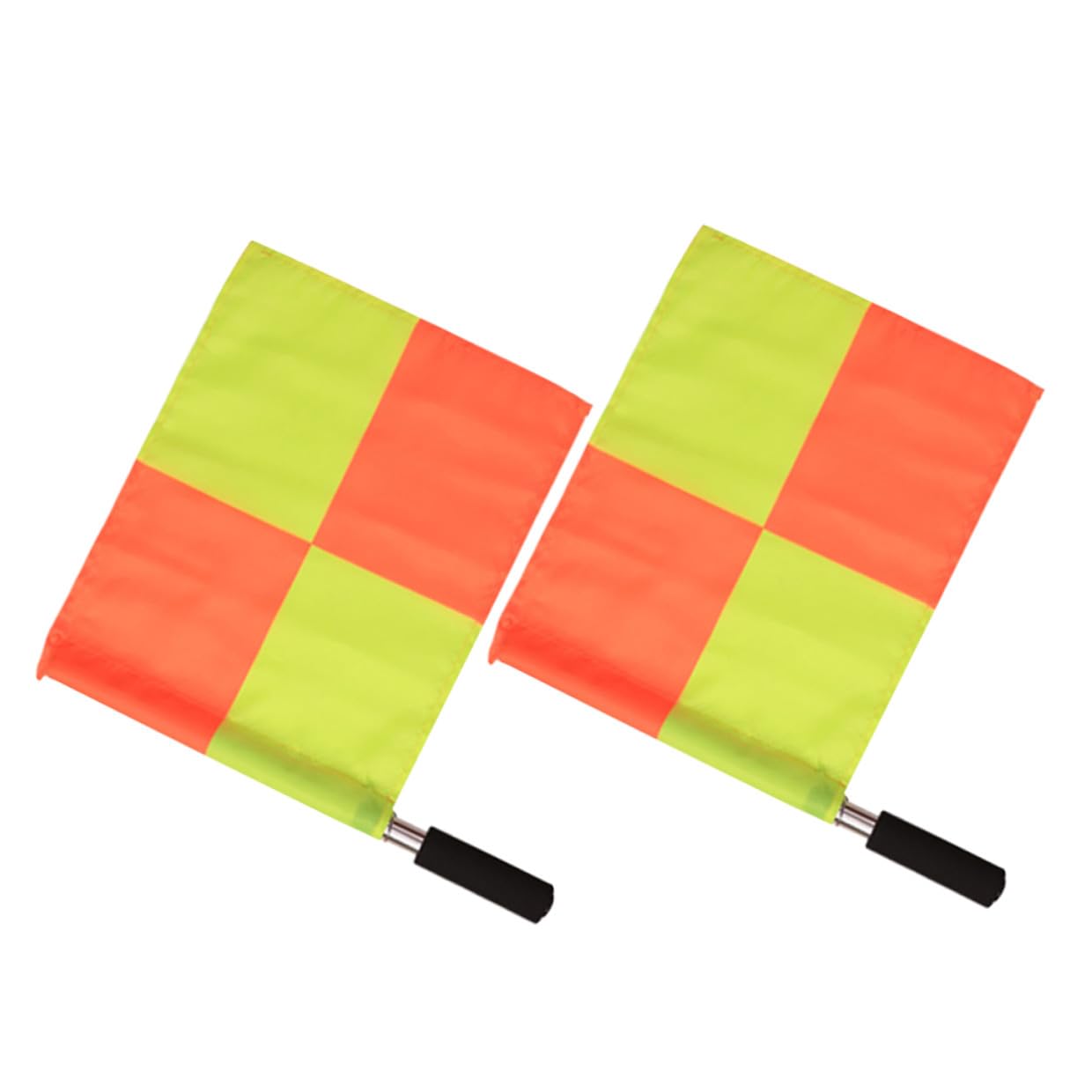 Angoily Set 2 Bandiere Arbitro Calcio a Scacchi 50x40 Cm in Poliestere, Bandierine Guardalinee Visibili per Partite e Allenamenti di Calcio, Accessori Kit Arbitro Sportivo Stile
