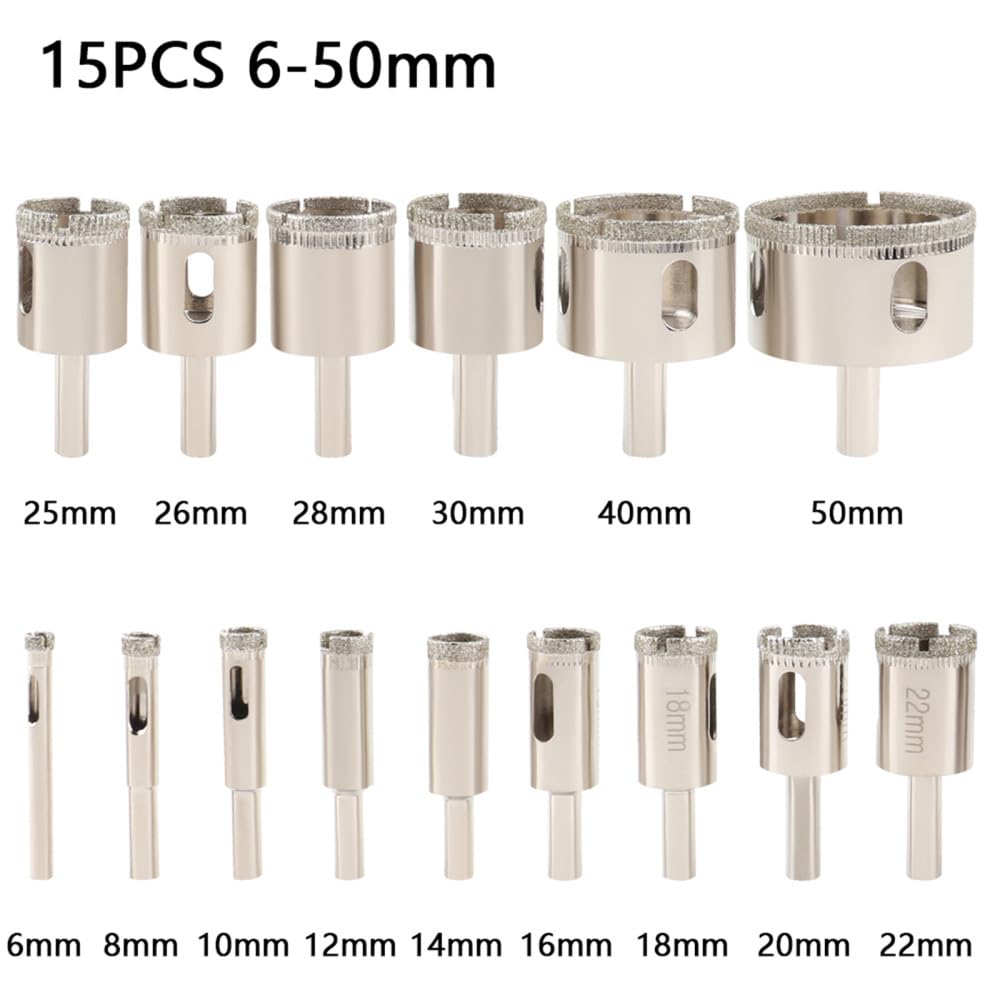1 pieza de sierra perforadora de vidrio de 3-100 mm, brocas recubiertas de diamante, corona de perforación para azulejos, mármol, herramientas eléctricas de cerámica, 70MM