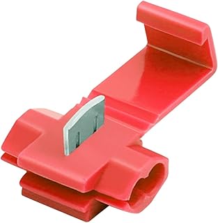 100pcs Solderless Quick Splice Snap Wire Connectors, 22-18 AWG Splice Connector(Cable Joiner), Red Cold Pressed Insulated Electric Wire Crimp Connectors