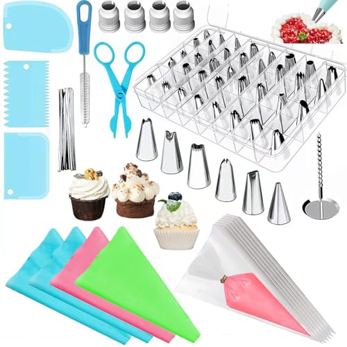 Opiniones de Duya los más solicitados. 46 72 Piezas Boquillas Pasteleras, Boquillas para Manga Pastelera, Material de Decoración de Tartas. Incluye Boquilla de Acero Inoxidable, Manga Pastelera, Acoplador, Rasqueta para...