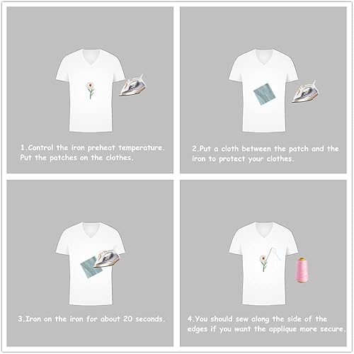 Miniatura 7 de 39 parches bordados de flores para planchar con diseño de margaritas y mariposas, parches de costura para bolsas de coagulación, gorras, sombreros,