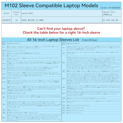 Image of Smatree M102A Hard Protective 16 inch Laptop Sleeve Case for GIGABYTE | Compatible for GIGABYTE AORUS Master 16 AM6H(X8307)
