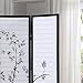 Roundhill Bamboo Print 4-Panel Framed Room Screen/Divider, black