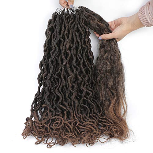 NEW Goddess Mermaid Faux Locs Crochet Braids Hair, 6Pcs River Pre-loop Twist Braiding Hair (20", T1B/30)