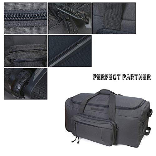 ARMYCAMO Rolling Loadout Luggage Bag with Wheels,Hockey Bag, Duffle Bag with Rollers,124L X-Large Heavy Duty Oversized Storage Bag,Tactical Wheeled Deployment Trolley Camping Bag