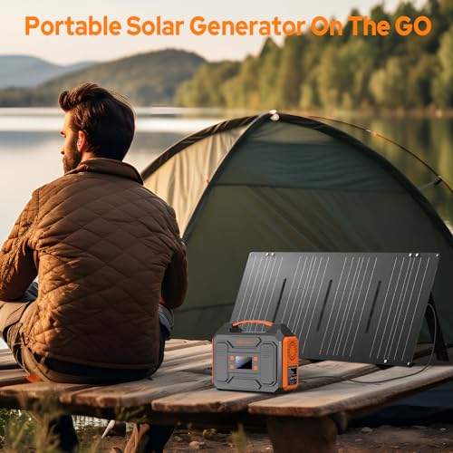Portable Power Station 300W Solar Generator 280Wh (without Solar Panel), 110V Portable Power Bank with AC Outlet Pure Sine Wave, DC, USB QC3.0, External Lithium Battery Pack for Camping RV Outdoor Use - Image 2