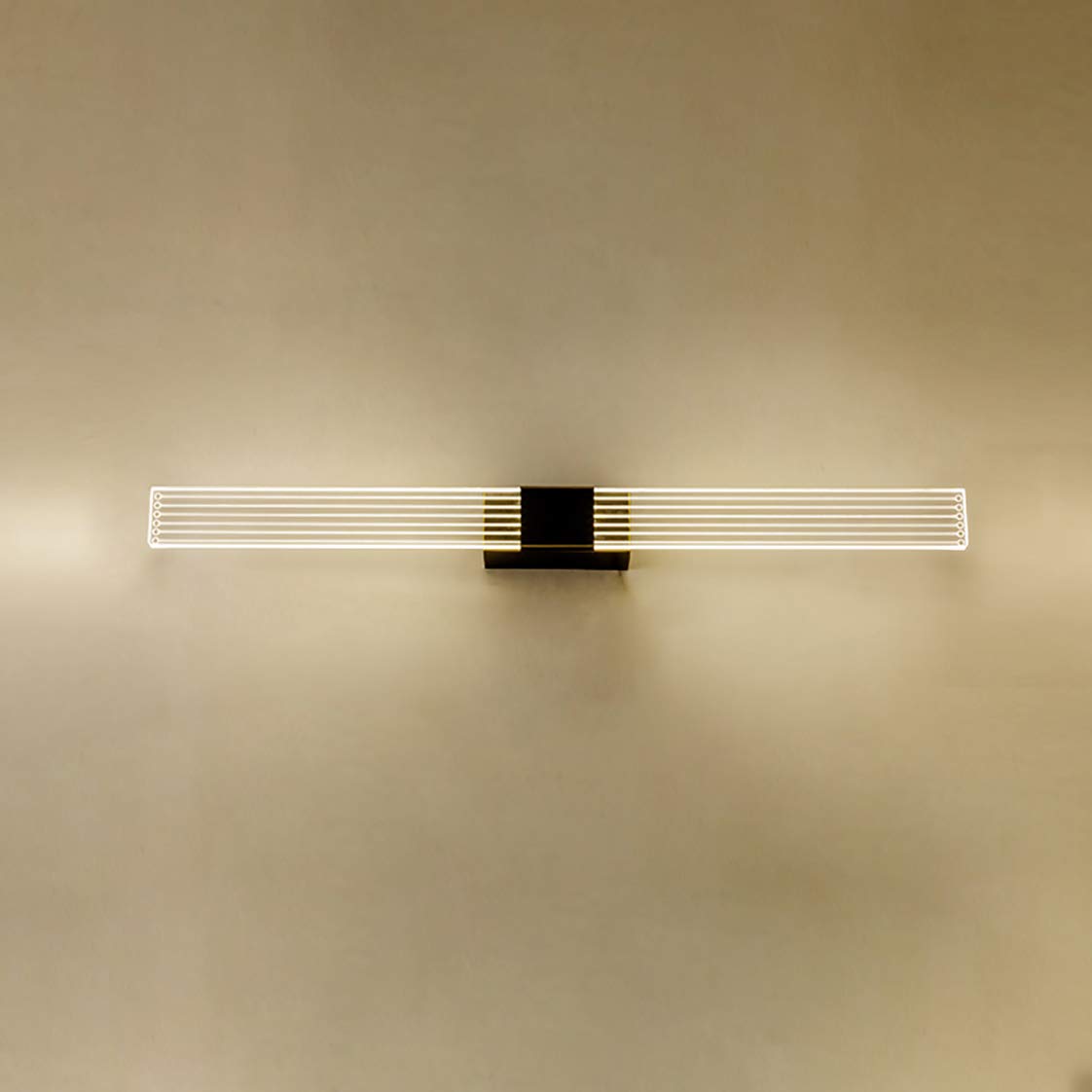 Lampe miroir salle bain à LED, luminaire mural pour miroir courtoisie, lumière neutre laiton, acrylique 4000K pour éclairage maquillage avec lampe miroir LED pour chambre à coucher