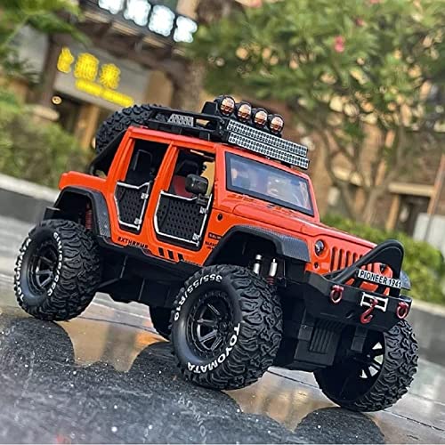 Image of Big Size Jeep Wrangler Rubicon Alloy Pickup 1:24 Scale Model Car Exclusive Alloy Metal Car Die-cast Pullback Toy with Sound & Light Music Best Gifts Toys Kids【Colors as Per Stock】