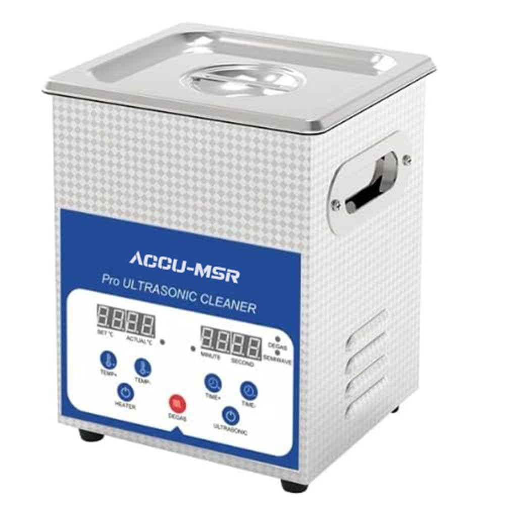 Accu-Msr Stainless Steel Ultrasonic Cleaner -2 liter | Power - 150w | Cleaner with Heating and Timer Setting | Ultrasonic Cleaning for Eyeglass,Silver,Watches