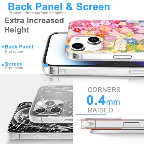 Coque iPhone 15 mince fleurs anti-rayure solide - 5