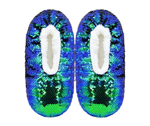Image of Panda Bros Womens Ballerina Sequin Slippers, Bling House Slippers With Grippers