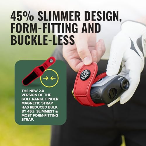 image for Stripebird - 2.0 Slim Golf Magnetic Rangefinder Strap (Red - Form Fitt