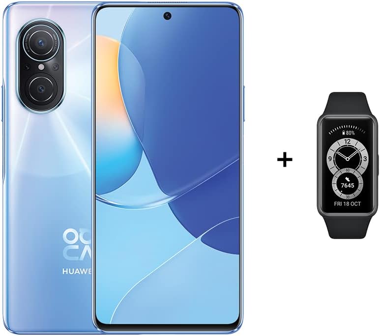 HUAWEI nova 9 SE Smartphone+(Band 6 black), 6.78" HUAWEI FullView Display,108 MP High-Res Photography, Creative Vlog Experience, 66 W HUAWEI SuperCharge, 1.05 mm Ultra-Narrow Bezel, Crystal Blue
