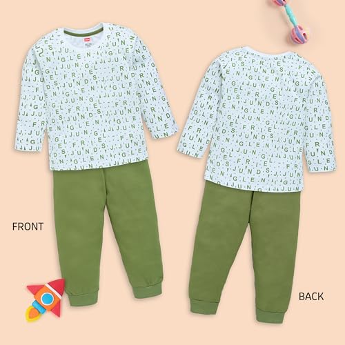 Image of LuvLap Baby Boys 100% Cotton Full Sleeve Boys T-Shirt & Pyjama Sets Pack of 3