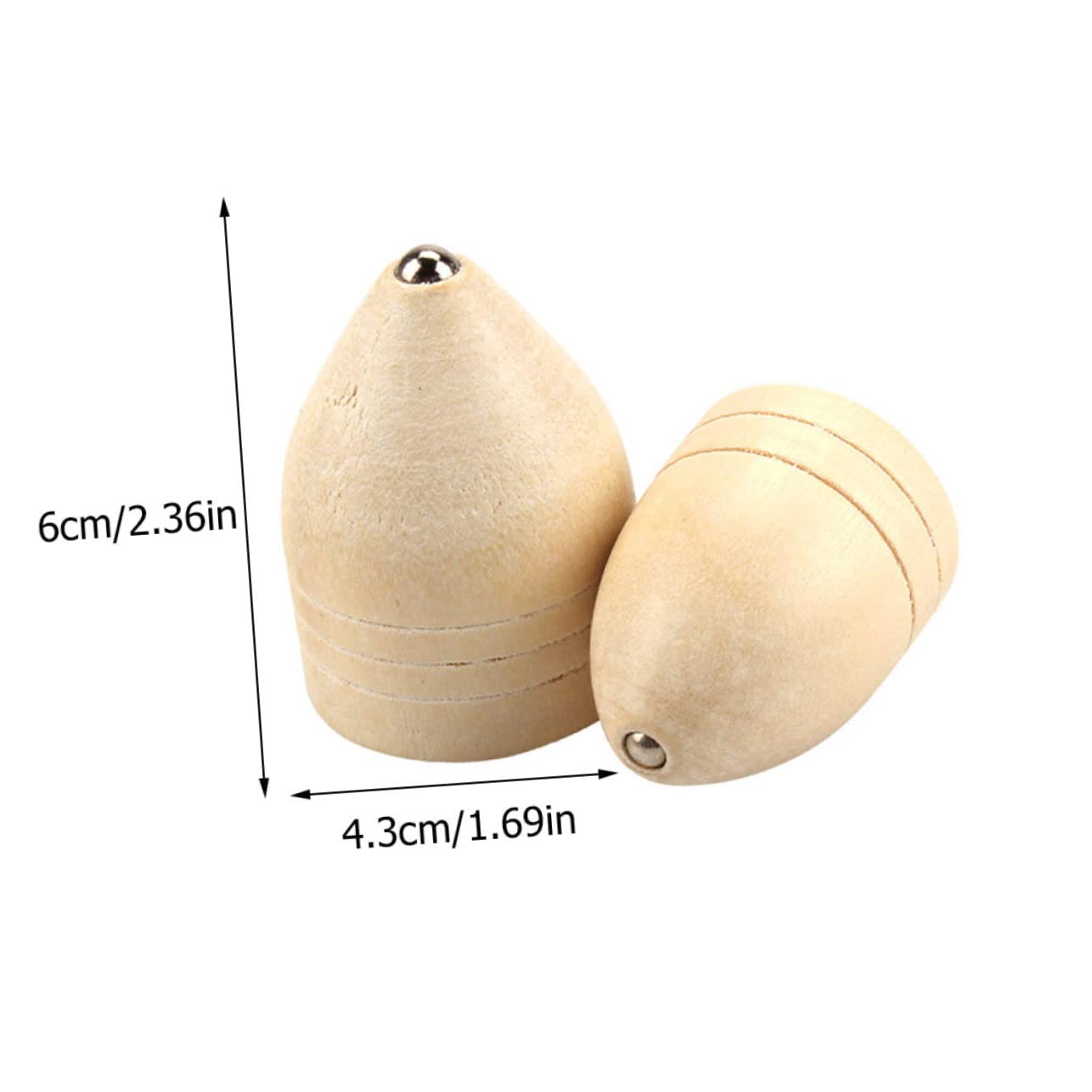 YARNOW Early Learning Toy 4 Packs of Wooden Spinning Tops for Kids Music Peg Tops Random Color