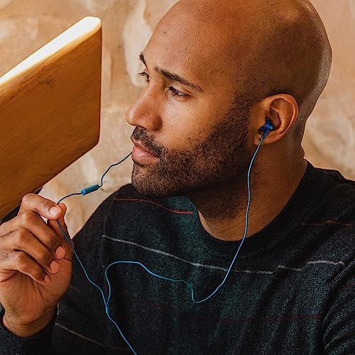 Image of Panasonic RP-TCM125-A Wired in-Ear Headphones with Mic (Blue)