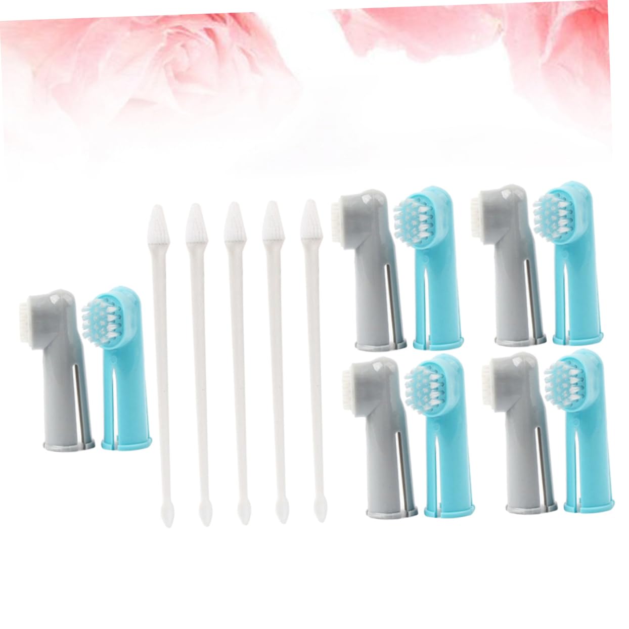 Mipcase 15 Pcs Pet Toothbrush Kit Two Head Toothbrush Finger Brush for Dogs Cats and Cleaning Tools for Healthy Pet Teeth
