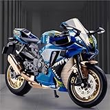 Modelo De Motocicleta A Escala 1/10 Fundido A Presión Portátil De Carreras De Dedo Simulación De Motocicleta Colección De Juguetes Para Yamaha