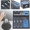 4 Channel Professional DJ Audio Mixer Sound Board Console Interface Digital USB Bluetooth Input 48V Phantom Power Stereo DJ Studio Streaming for Recording, Podcasting