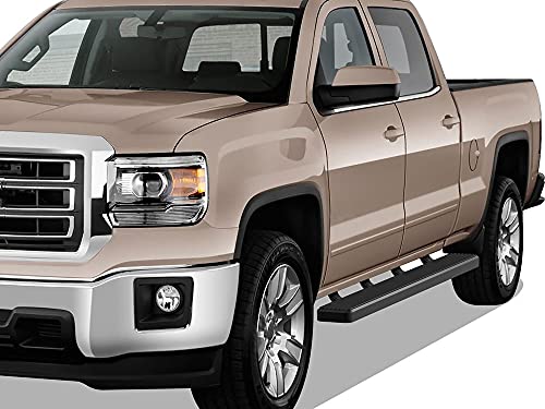 Estribos APS 6in en acero inoxidable negro para Chevy Silverado y GMC Sierra miniatura 6