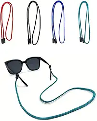 2 peças de alça de suporte para óculos de sol - alças de óculos para homens e mulheres - suportes de óculos ao redor do pescoço - corrente de cordão de óculos de sol, preto, 2 peças