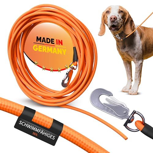5m Schleppleine Hund – besonders leichte & schwimmfähige Trainingsleine aus Seil 3–50m | Flexible, reißfeste Hundeleine mit 360° Karabiner für Rückruftraining – ideal für kleine & große Hunde