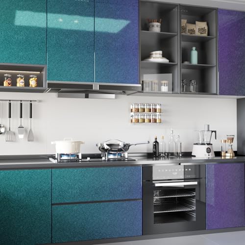 CRE8TIVE Shimmer Iridescent Glitter Wallpaper Stick and Peel Teal Green Blue Purple Contact Paper for Countertops Waterproof 12"x80" Adhesive Glossy Holographic Glitter Vinyl Wrap for Bedroom Cabinets CRE8TIVE Shimmer Iridescent Glitter Wallpaper Stick and Peel Teal Green Blue Purple Contact Paper for Countertops Waterproof 12"x80" Adhesive Glossy Holographic Glitter Vinyl Wrap for Bedroom Cabinets