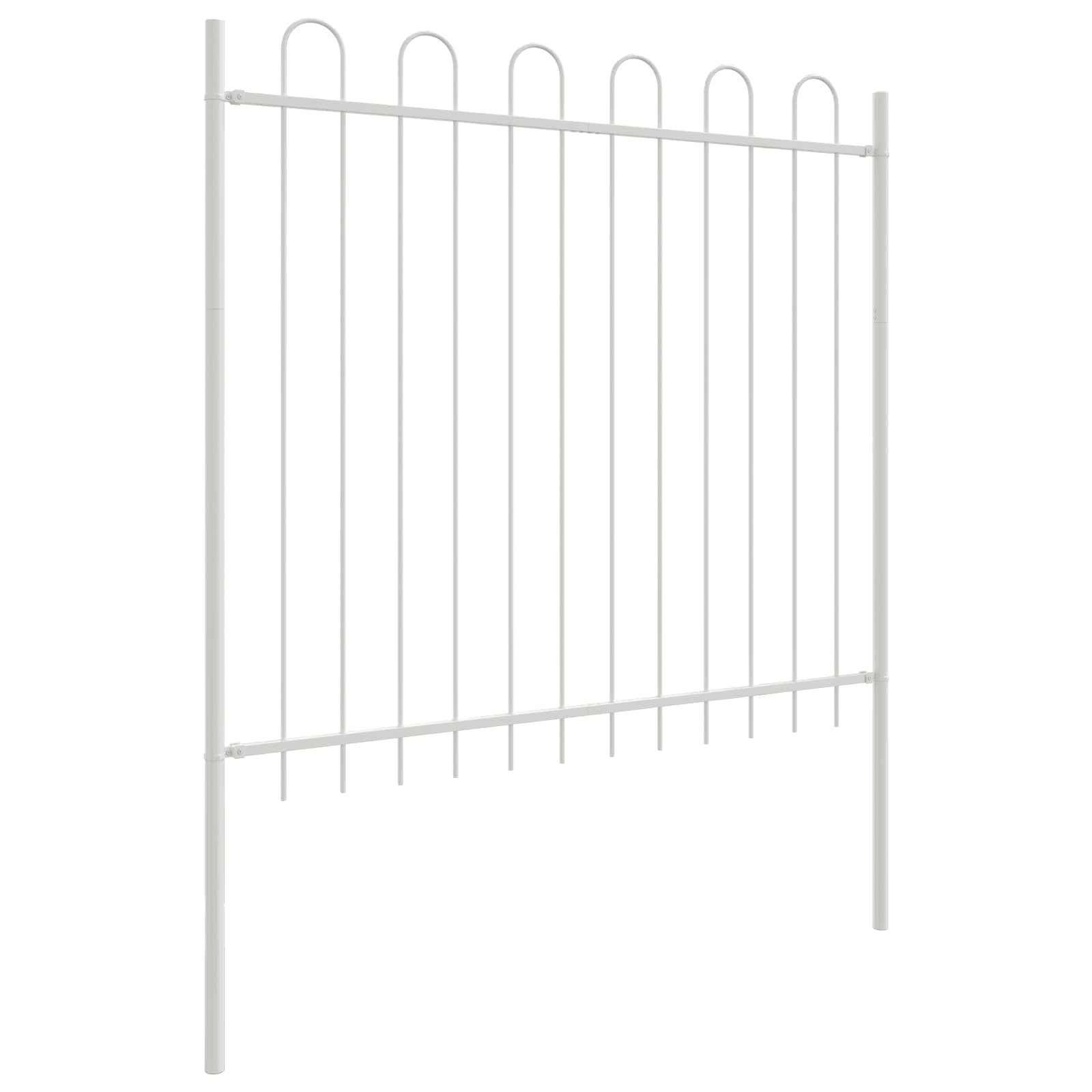 Gartenzaun Zaunfeld 2 pcs Weiß, pulverbeschichteter Stahl, 3,4 x 1,5 m, Gittermatte Sichtschutz, Metallpaneel für Terrasse, Vorgarten, Balkon, robuste Absperrung und Grundstückbegrenzung