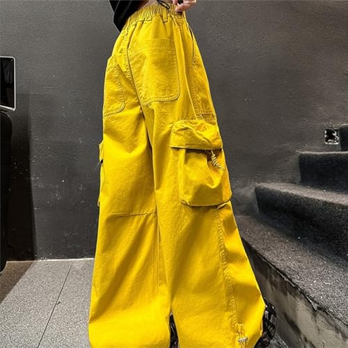 Girls Baggy Jeans Y2k Streetwear Denim Cargo Pants Distressed Elastic High Waist Wide Leg Clothes Multi Pocket3