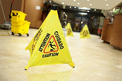 Miniatura 2 de Tiger Chef Commercial - Cono de seguridad desplegable de 19 12 pulgadas con tubo de almacenamiento, impresión de precaución multilingüe y símbolo de