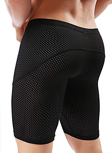 Mizok Mens Tight Yoga Mesh Training Shorts Bodybuilding Gym Workout Shorts(Black,Us S/Tag M) #TOP26