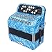 22 Key 8 Bass Accordion Professional Anti Slip Sensitive Button Accordion Musical Instrument With Strap (Sky Blue)